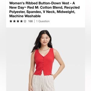 Red Ribbed Vest Tank A New Day Target M